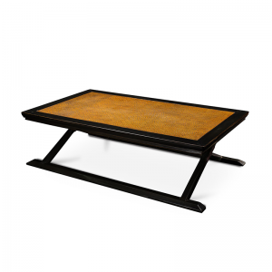 BLACK LACQUER CROSSED- LEGS KANG TABLE WITH MAT TOP