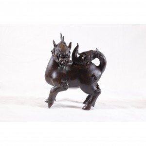 Chinese Bronze Qilin Incense Burner