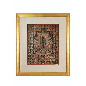A FRAME OF TANGA PAINTING ON WOOD