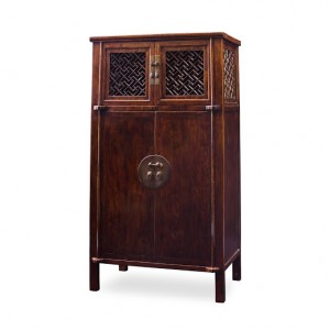 JUWOODEN DISPLAY CABINET WITH LATTICEWORK