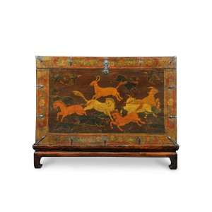 TIBETAN TRUNK WITH ANIMAL PIGMENT