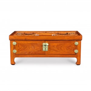 Huanghuali dressing case with folding mirror stand
