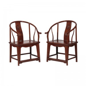 A PAIR OF HUANGHUALI  HORSESHOE ARMS CHAIR