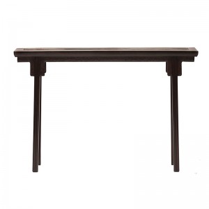ZITAN RECESSED LEGS LONG SIDE TABLE WITH STONE INSERTS
