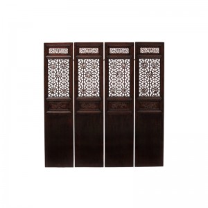 A SET OF FOUR JUWOODEN SCREEN PANEL