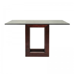 JUWOODEN INK STONE TABLE WITH GLASS