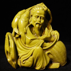 Chinese Green stone carving of old man