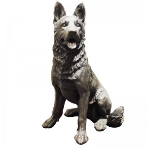 Bronze seated figure of Geman Shepperd