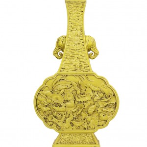 A Chinese light greenish yellow porcelain vase
