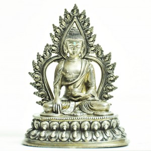 Tibetan silver seated AMITABHA Buddha