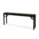 BLACK LACQUER LONG SIDE TABEL WITH STONE INSERTS
