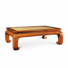 Huanghuali Kang table with scrolled legs