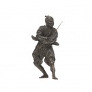 A bronze figure of samurai holding a sward