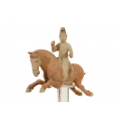 Terracotta figure of a polo player
