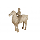 Terracotta figure of Han horse with rider