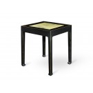 Black Lacquer Square Table with Stone inserts