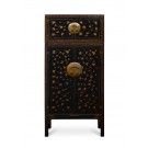 BLACK LACQUER COMPOUND CABINET WITH BUTTER FLIES GOLD LEAF PAINTING