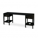 BLACK LACQUER LONG SIDE TABLE WITH TWO DRAWERS