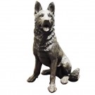 Bronze seated figure of Geman Shepperd