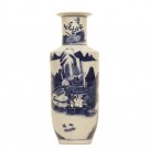 A Chinese blue and white porcelain vase with landscape scene