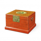 Tibetan lacquer chest with orang pigment