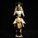 A Karnkata Bronze figure of a man riding a horse