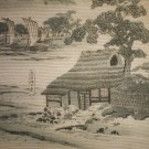 Japanese textile in frame