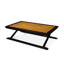 BLACK LACQUER CROSSED- LEGS KANG TABLE WITH MAT TOP