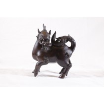 Chinese Bronze Qilin Incense Burner