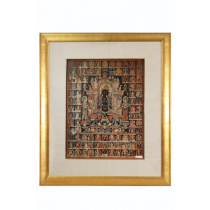 A FRAME OF TANGA PAINTING ON WOOD