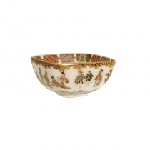 IMARI SQUARE BOWL OF BUTTERFLIES BY YANGSAN MEIJI