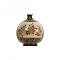 SATSUMA UNIONS VASE WITH LADIES BY SHOSAN MEIJI