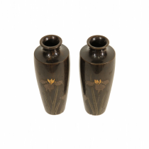 A PAIR OF JAPANESE BRONZE VASE