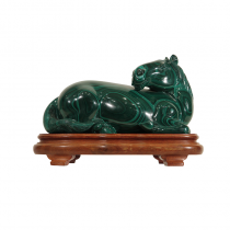 A carved malachite figure of crouching horse
