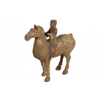 Terracotta figure of Han horse with rider