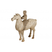 Terracotta figure of Han horse with rider