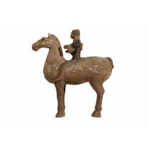 Terracotta figure of Han horse with rider