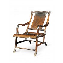 BLACK WOOD RECLINING CHAIR