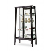 BLACK LACQUER TAPERED GLASS CABINET