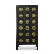 BLACK LACQUER EIGHTEEN DRAWERS MEDICINE CABINET