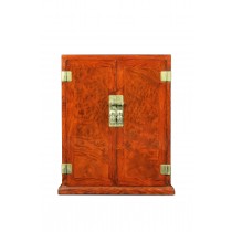 SCHOLAR CHEST WITH BURL PANEL DOORS