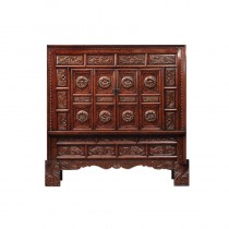 FLORAL CARVED DOORS CABINET