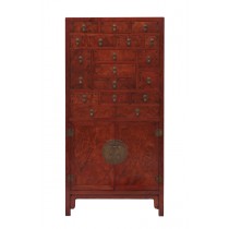 Huanghuali medicine cabinet with burl panels doors 