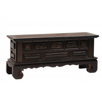 BLACK LACQUER SIDEBOARD WITH DRAWERS GOLD LEAF PAINTING