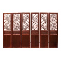 A SET OF SIX JUWOODEN SCREEN PANEL