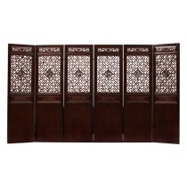 A SET OF SIX JUWOODEN SCREEN PANEL