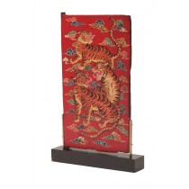 Tibetan Tiger Door in Red Pigment