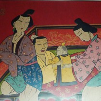 Jin Ping Mei lacquer painting