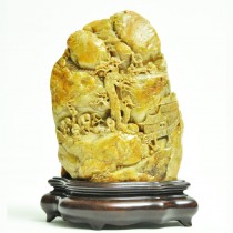 A scholar's stone carving of motains and villages