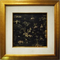 Chinese gold lacquer painting on a panel